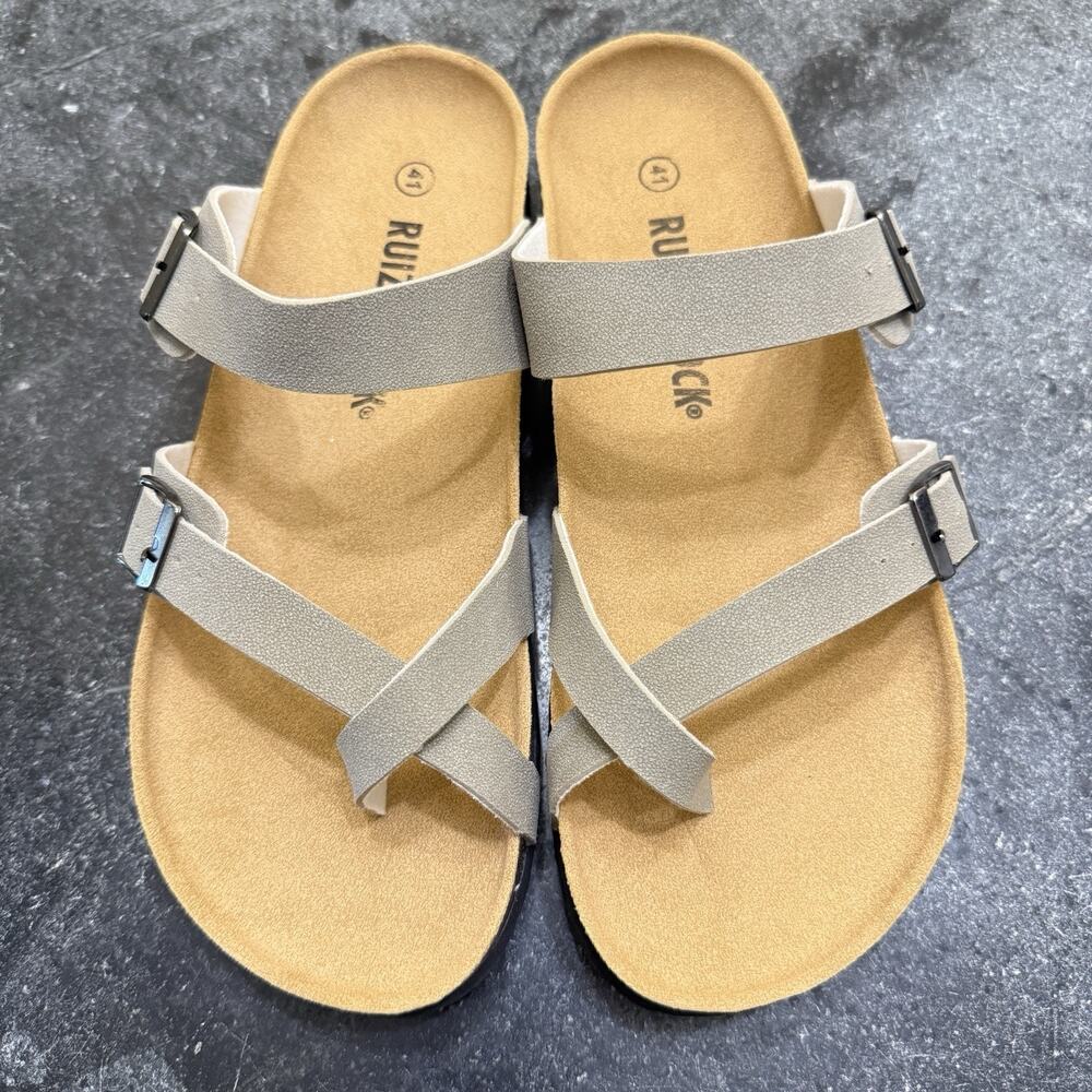 Ruizustock Mocha Strappy Toe Post Sandals EU 41 US 9 New Never Worn